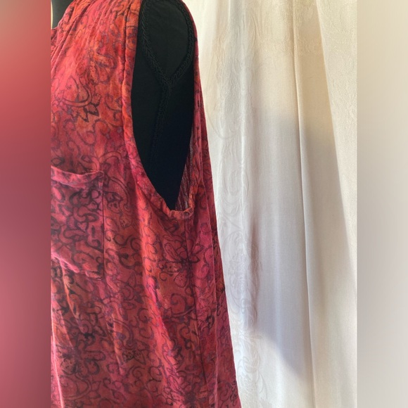 Soft Surroundings XL Sleeveless Pink Tropical Floral Blouse Button Down Collared - Picture 6 of 9